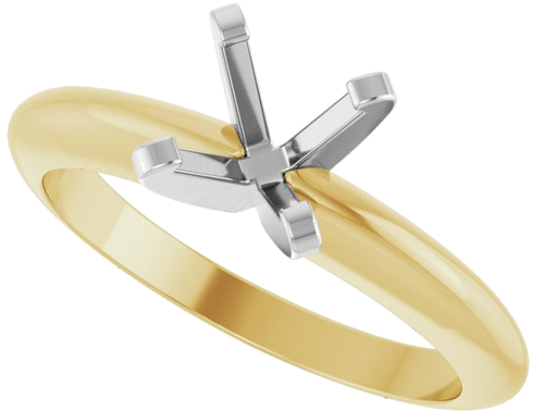 Sužadėtuvių Žiedas „Solitaire“ 14k yellow/white gold Round 6mm (5)