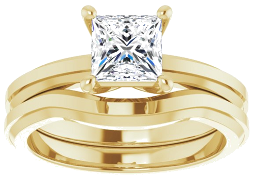 Sužadėtuvių Žiedas „Solitaire“ 14k yellow gold Square 5.5mm (8)