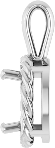 Pakabukas „Rope“ 585 Baltojo Aukso Cushion 7mm (3)