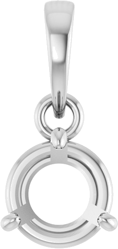 Pakabukas „Round 3-Prong“ 14k white gold Round 6mm (1)