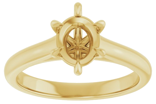 Sužadėtuvių Žiedas „Claw-Prong“ 14k yellow gold Oval 8mm x 6mm (3)
