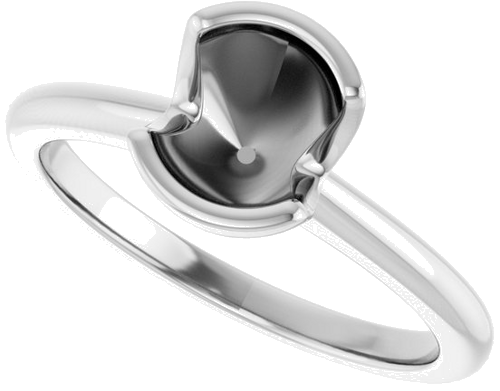 Sužadėtuvių Žiedas „Half-Bezel“ 14k white gold Round 6.5mm (5)