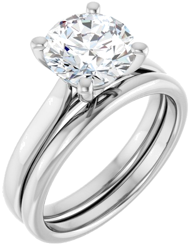 Platinum 8.2 mm Round Engagement Ring Mounting (6)