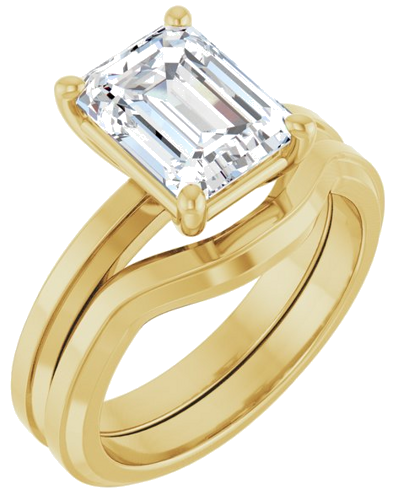 Sužadėtuvių Žiedas „Solitaire“ 14k yellow gold Emerald 9mm x 7mm (6)