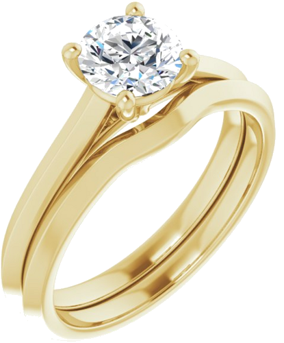 14K Yellow 6 mm Round Solitaire Engagement Ring Mounting (6)