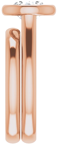 Sužadėtuvių Žiedas „Bezel-Set Solitaire“ 585 Rožinis Aukso Round 7.4mm (9)