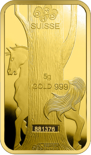 Year of the Horse 5 g Gold Bar Lunar PAMP (4)