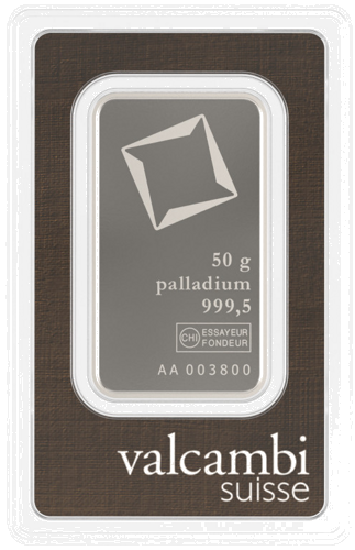 50 г Палладиевый слиток .995 Valcambi Швейцария (3)