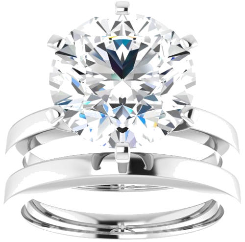 Sužadėtuvių Žiedas „Solitaire“ 14k white gold Round 11mm (8)