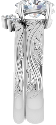 Sužadėtuvių Žiedas „Solitaire Sculptural“ 925 Sidabro Oval 8mm x 6mm (9)