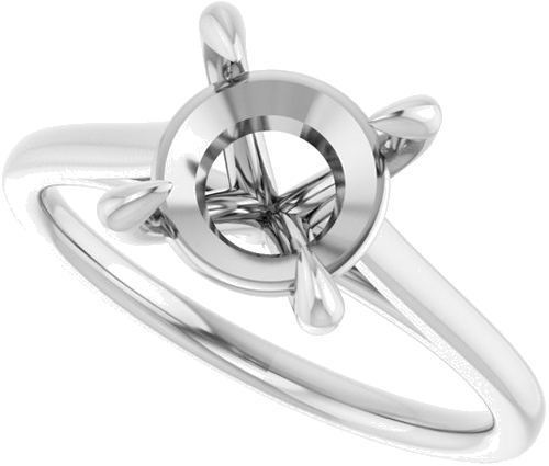 Platinum  8.2 mm Round Solitaire Engagement Ring Mounting (5)