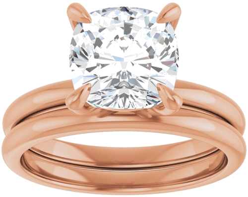 Sužadėtuvių Žiedas „Solitaire“ 14k rose gold Cushion 8mm (8)