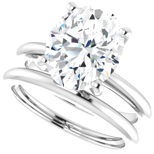 Sužadėtuvių Žiedas „Solitaire“ 585 Baltojo Aukso Oval 11mm x 9mm (10)