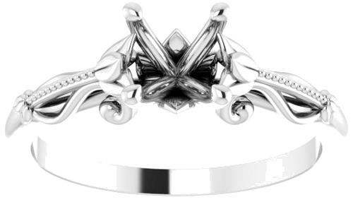 Sužadėtuvių Žiedas „Sculptural-Inspired Solitaire“ 585 Baltojo Aukso Round 5.8mm (3)