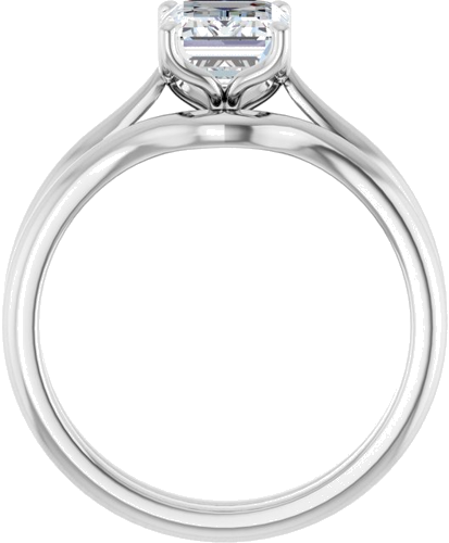 Sužadėtuvių Žiedas „Solitaire“ 14k white gold Emerald 8mm x 6mm (7)