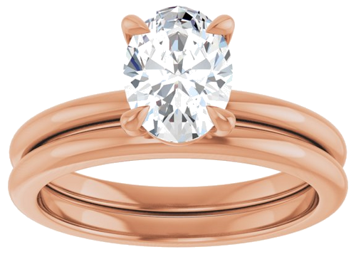 Sužadėtuvių Žiedas „Claw-Prong“ 14k rose gold Oval 8mm x 6mm (8)