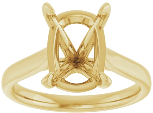 Sužadėtuvių Žiedas „Claw-Prong Solitaire“ 14k yellow gold Elongated Cushion 11mm x 9mm (2)
