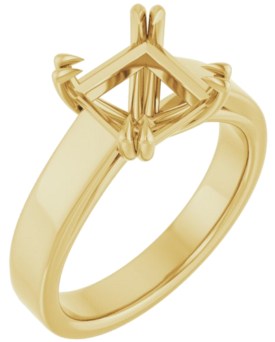 Sužadėtuvių Žiedas „Double Claw-Prong Solitaire“ 14k yellow gold Square 7.5mm (1)