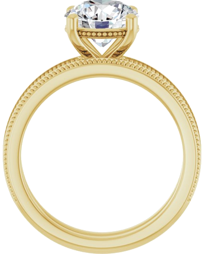 Sužadėtuvių Žiedas „Solitaire Milgrain“ 14k yellow gold Round 8mm (7)