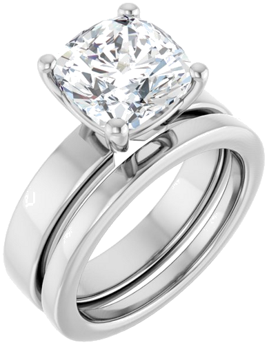 Sužadėtuvių Žiedas 14k white gold Cushion 9mm (6)