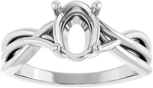 Sužadėtuvių Žiedas „Solitaire“ 14k white gold Oval 8mm x 6mm (3)