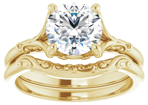 Sužadėtuvių Žiedas „Solitaire“ 14k yellow gold Round 7.4mm (8)