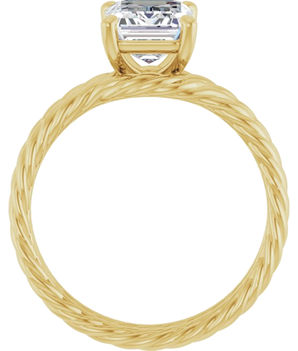 Sužadėtuvių Žiedas „Solitaire Rope“ 14k yellow gold Emerald 9mm x 7mm (7)