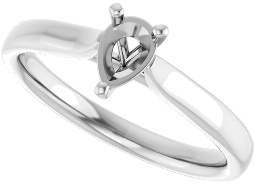 14K White 6x4 mm Pear Engagement Ring Mounting (5)