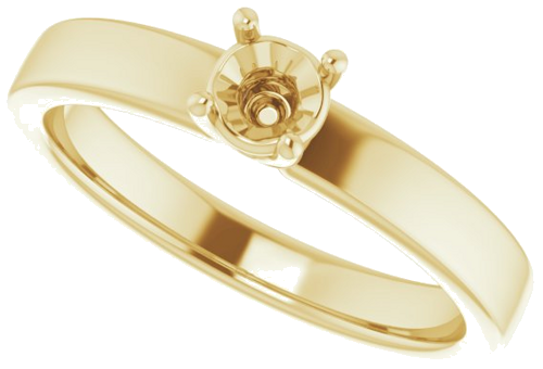 Sužadėtuvių Žiedas „Solitaire“ 14k yellow gold Round 4.1mm (5)