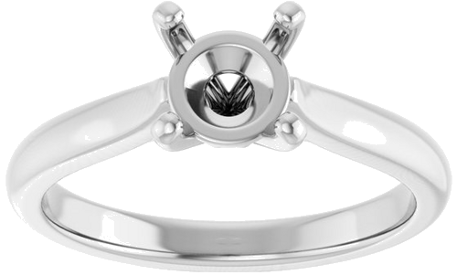 Sužadėtuvių Žiedas 14k white gold Round 6.5mm (3)