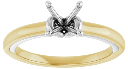 Sužadėtuvių Žiedas „Solitaire“ 14k yellow/white gold Round 6.5mm (3)