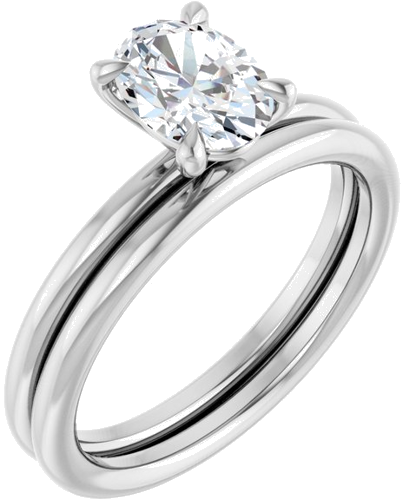 Sužadėtuvių Žiedas „Claw-Prong Solitaire“ 14k white gold Oval 7.5mm x 5.5mm (6)