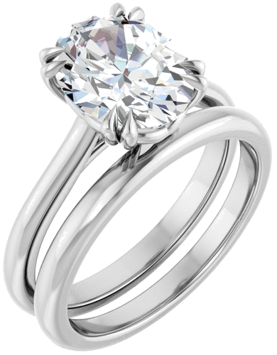 Sužadėtuvių Žiedas „Solitaire“ 585 Baltojo Aukso Oval 10mm x 8mm (6)