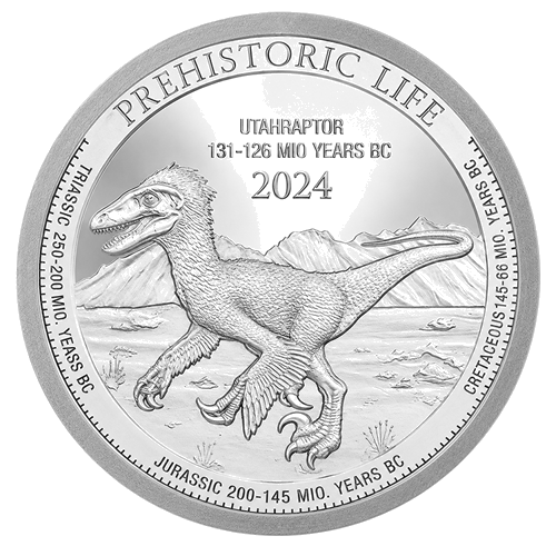 1 oz Utahraptor 2024 Kongas sidabrinė moneta (1)