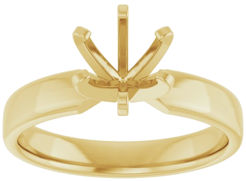 14K Yellow 6.5 mm Round Solitaire Engagement Ring Mounting (3)