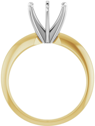 14K Yellow   White 7.8-8.6 mm Round 6-Prong Comfort-Fit Solitaire Ring Mounting (2)