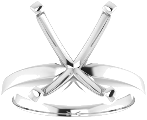 Sterling Silver 12x10 mm Emerald Solitaire Engagement Ring Mounting (3)