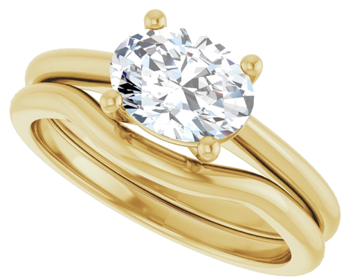 Sužadėtuvių Žiedas „Solitaire“ 14k yellow gold Oval 8mm x 6mm (10)