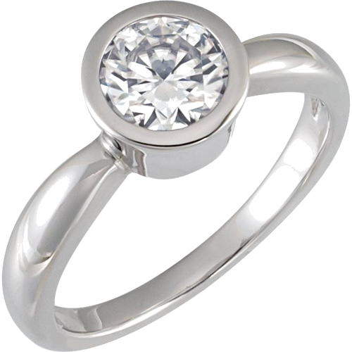 Sužadėtuvių Žiedas „Bezel-Set Solitaire“ 585 Baltojo Aukso Round 5.2mm (3)