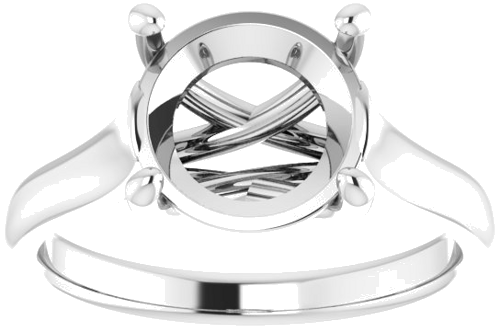 14K White 9.4 mm Round Solitaire Engagement Ring Mounting (3)