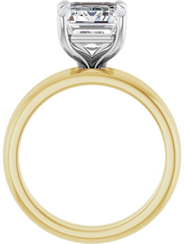 14K Yellow White 10x8 mm Emerald Solitaire Engagement Ring Mounting (7)