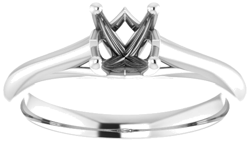 14K White 5.5 mm Round Solitaire Engagement Ring Mounting (3)