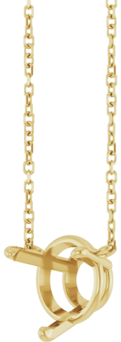 14K Yellow 9 mm Round Solitaire 18  Necklace Mounting (2)