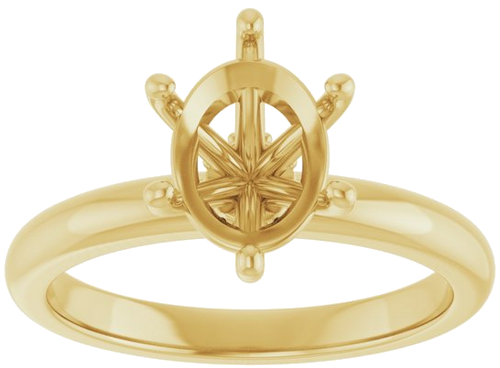 Sužadėtuvių Žiedas „Accented“ 14k yellow gold Oval 9mm x 7mm (3)