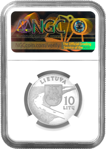 2002 Lithuania Klaipėda 10 Litas PF 69 ULTRA CAMEO (2)