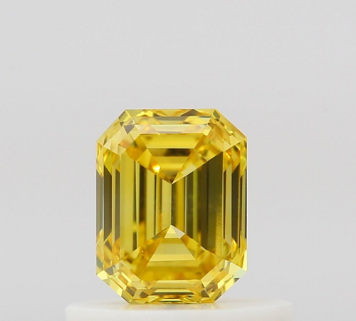0.56 carat Fancy Vivid Yellow-SI1 Natūralus Emerald Deimantas (1)