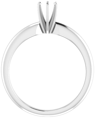 14K White 3.5-3.9 mm Round 6-Prong Solitaire Ring Mounting (2)