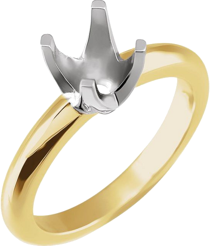 Sužadėtuvių Žiedas „Knife-Edge Solstice Solitaire®“ 14k yellow/white gold Round 9.4mm (1)