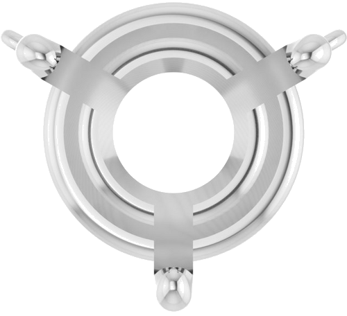 Pakabukas „Round 3-Prong“ 585 Baltojo Aukso Round 9mm (1)