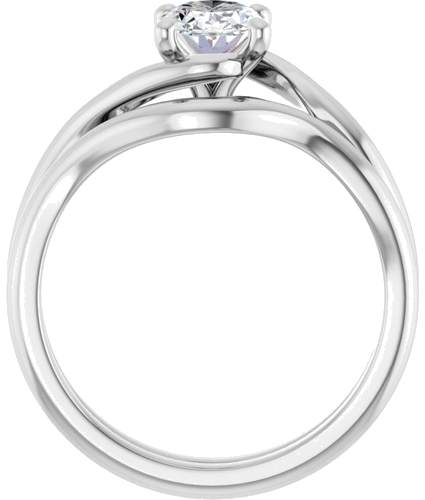 Sužadėtuvių Žiedas „Bypass“ 14k white gold Oval 7.5mm x 5.5mm (7)